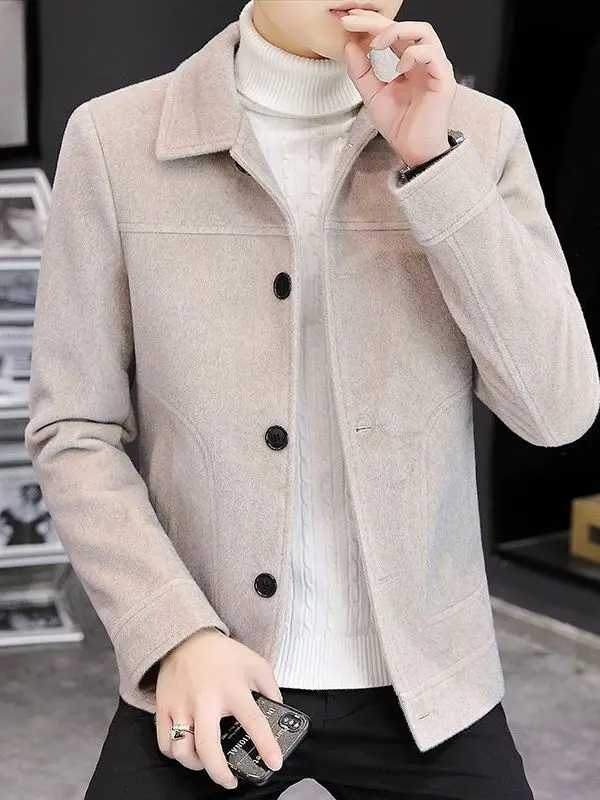 

Мужское демисезонное рабочее пальто из шерсти с воротником-стойкой, высококачественное зимнее деловое пальто из меха норки