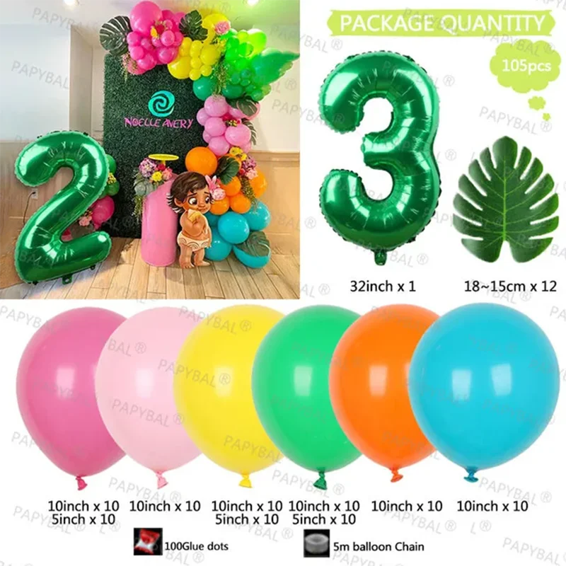 105pcs Disney Moana Balloons Garland Arch Kit 32\