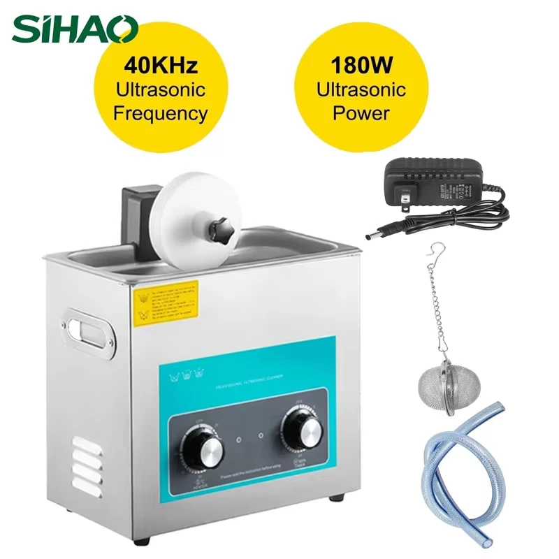 SIHAO 6L Vinyl Record Cleaner Knob 180W Ultrasonic Mini Washing Machine Ultrasound Contact Lenses Dental Jewelry Cleaning Tools