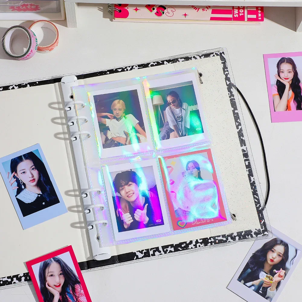 Pochettes intérieures transparentes pour classeur A5, porte-photo K-pop, album de cartes photo, recharge laser, 1, 2, 4 poches, 10 pièces, 25 pièces