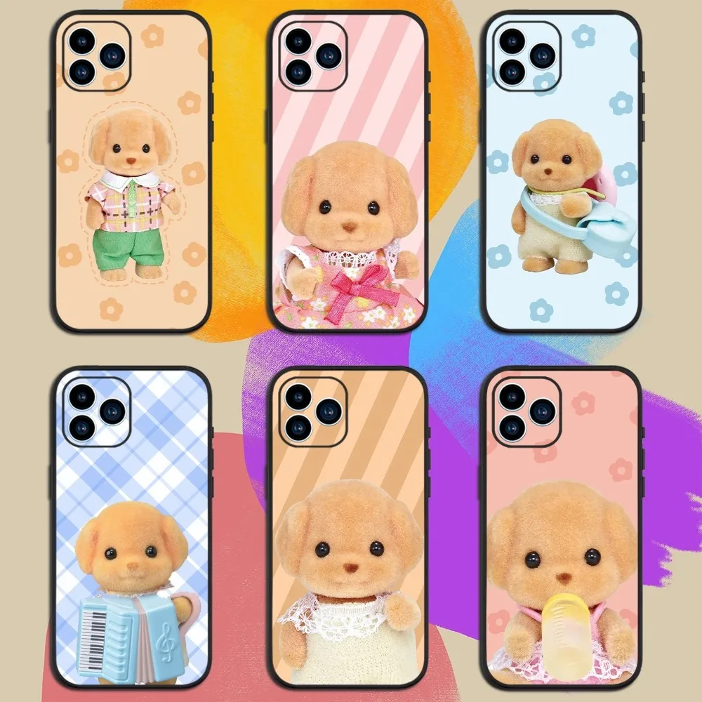 Cute S-Sylvanian Families dog Phone Case For iphone15 14 13 12 11 Pro Max Mini X 7 8 Soft Case