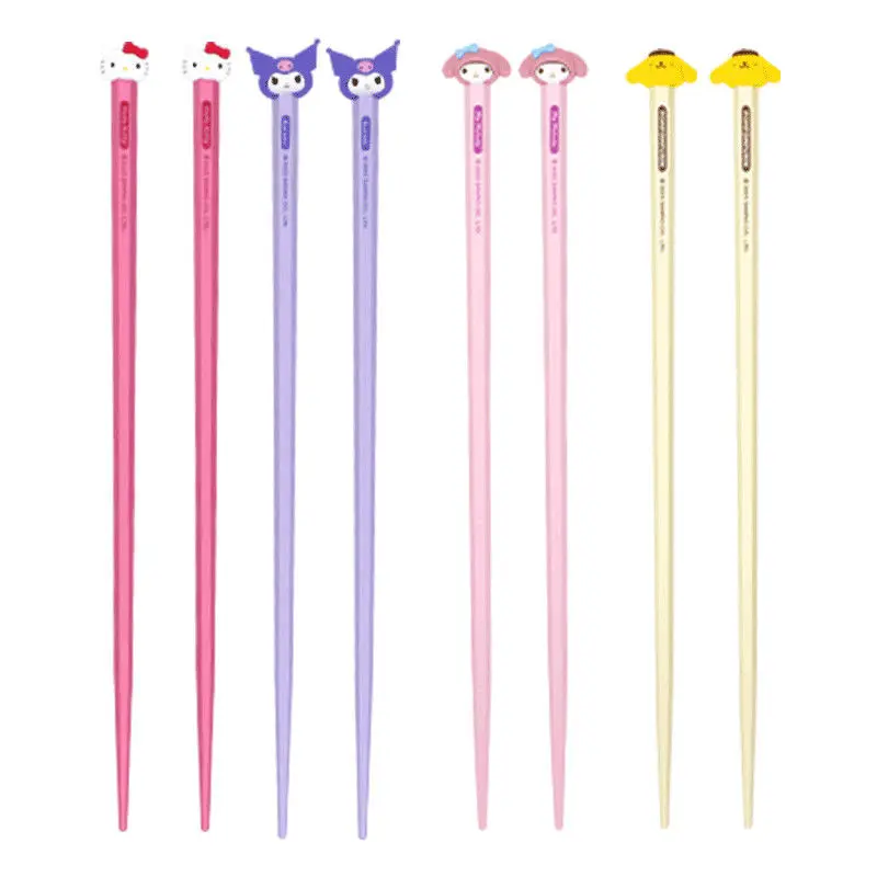 

Miniso Hello Kitty Kuromi Anime Mini Doll Chopsticks Sanrio Cute Cartoon My Melody Portable Tableware Chopsticks Kids Toys