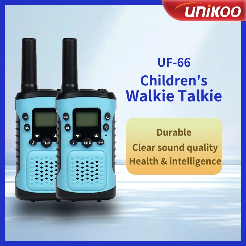 

2 PCS UNIKOO UF66 Kids Electronic Toys Walkie Talkie 3km Range 4 Fixed Channels Radio Christmas Birthday Gift for Boy Girl