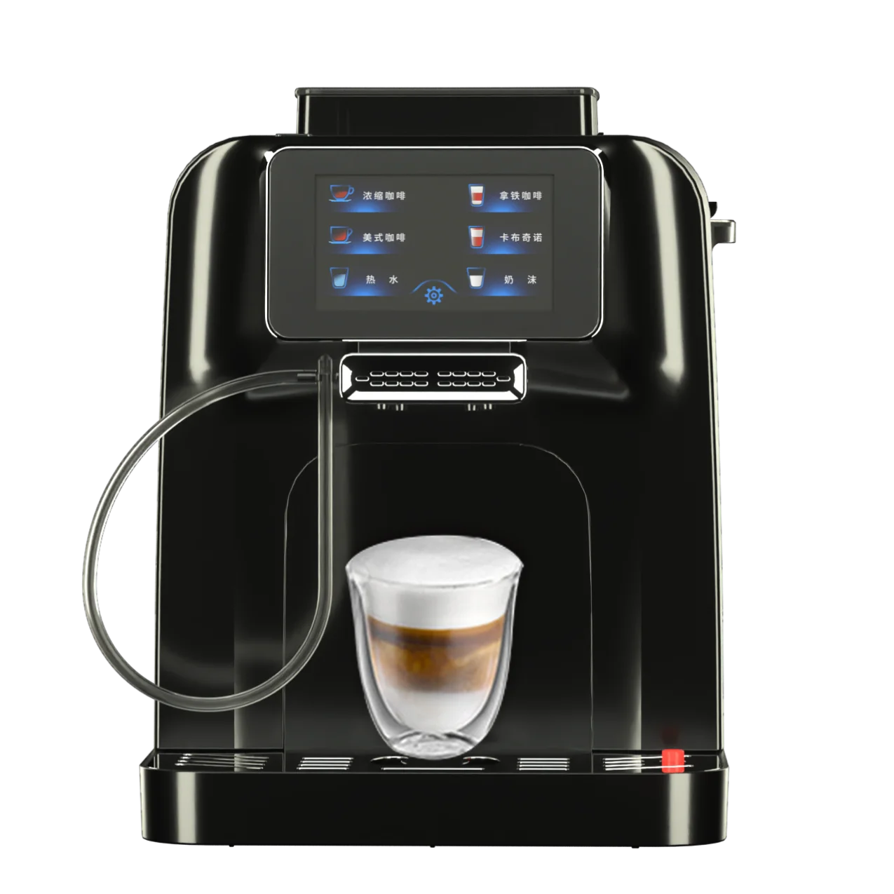Máquina de café inteligente totalmente automática de aço inoxidável com controle de um toque e tela sensível ao toque