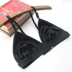 Silk bra, double-sided mulberry silk bra, without steel ring, thin bikini triangle cup bra, comfortable, breathable,