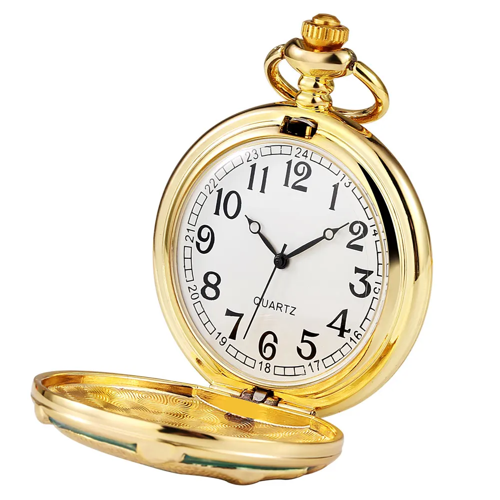 아라비아 숫자 라운드 다이얼 골든 쿼츠 포켓 시계 80cm 체인 빈티지 체인 펜던트 포켓 시계 남녀 선물