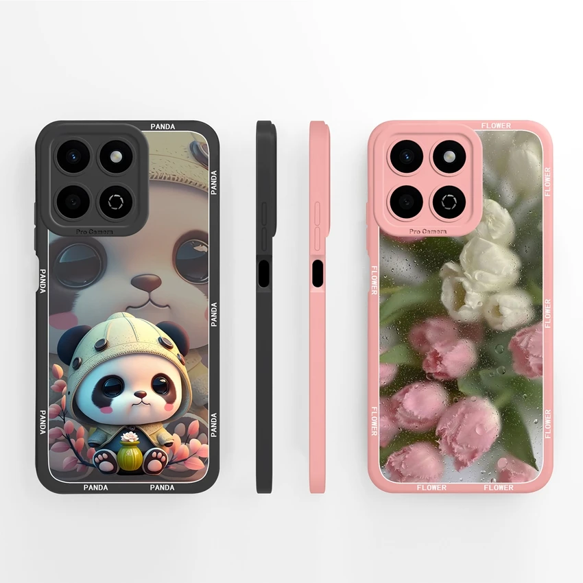 

Suitable For Honor Play 60 Plus 5G 6.77 inches Phone Case Romantic Rose Pattern Slim Liquid Silicone Soft Bumper Anti Slip Shell