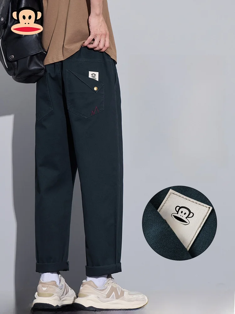 

PaulFrank Pure Cotton Work Trousers Men's Spring Autumn New Sle Casual Straight Leg Nine Points Leisure Pants