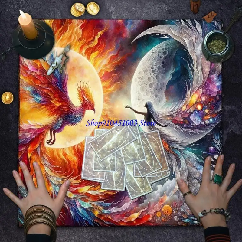 

77HC Tarots Tablecloth Phoenixes Богиня шаблон астрология алтари тканевая дивинация карта табличная ткань гобелен