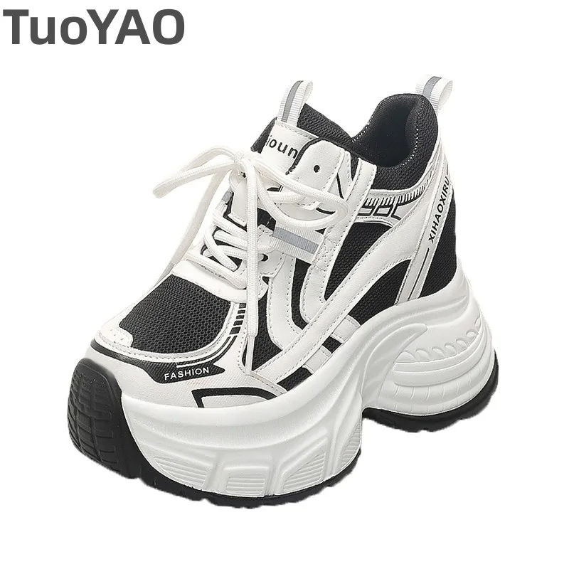 

Женская спортивная обувь с дышащей сеткой, модный дизайн, осенние универсальные кроссовки на высокой платформе, уличная повседневная женская обувь на массивном каблуке