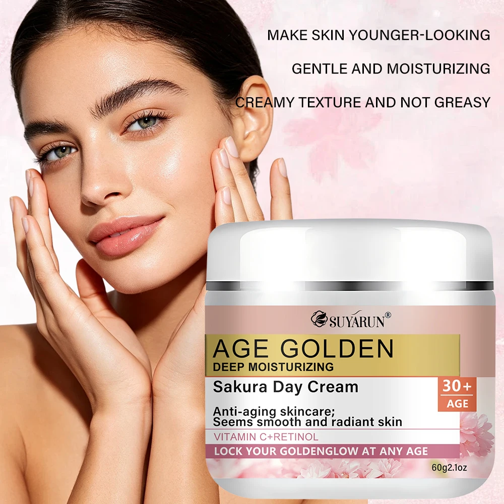 SUYARUN Cherry Blossom Face Cream Anti-Aging Deep Hydrating Moisturizing Firming Radiance Night Cream.