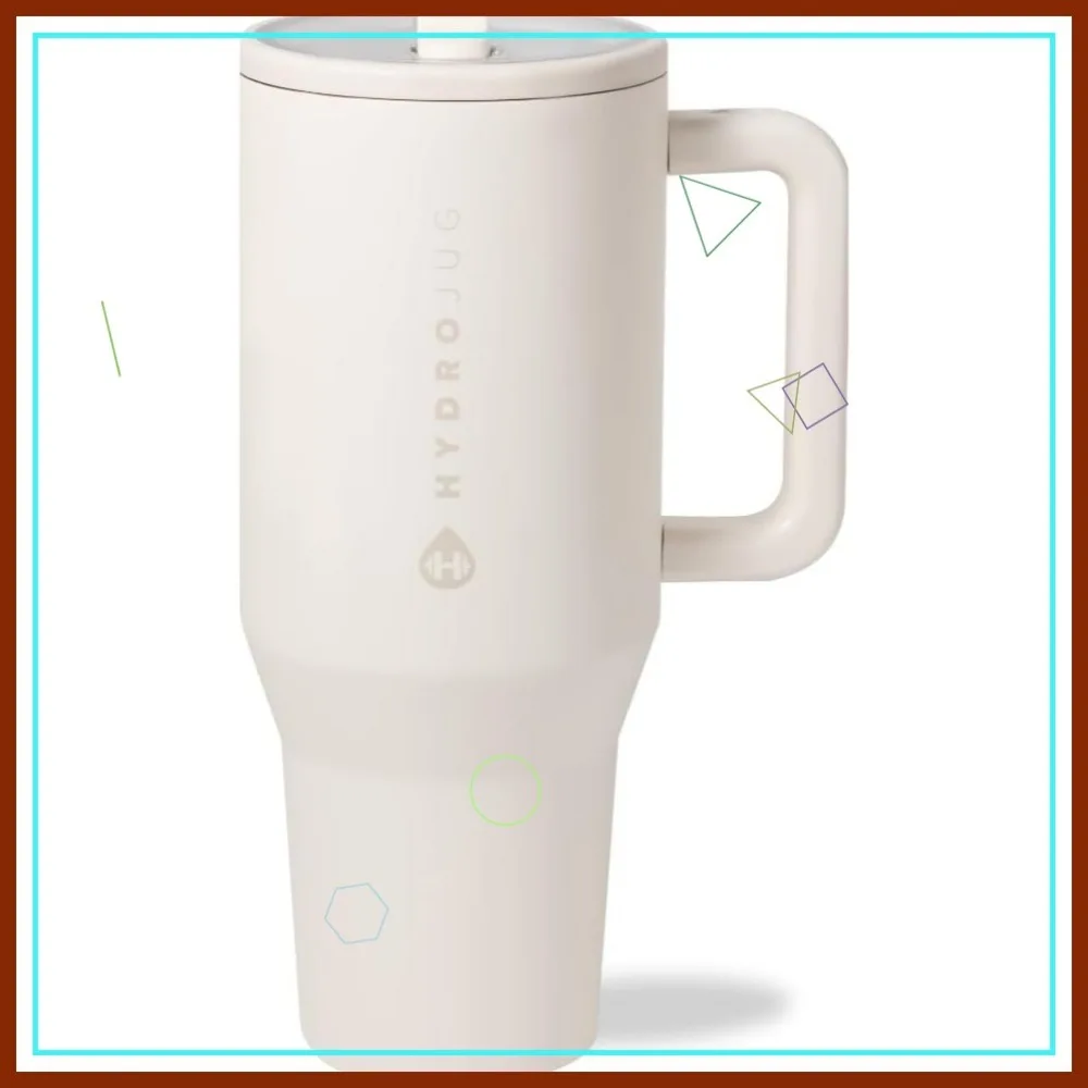 

40oz Insulated Water Bottle with Handle & Flip Straw - Leak Proof Tumbler Fits Cup Holder, Dishwasher Safe Stainless Steel