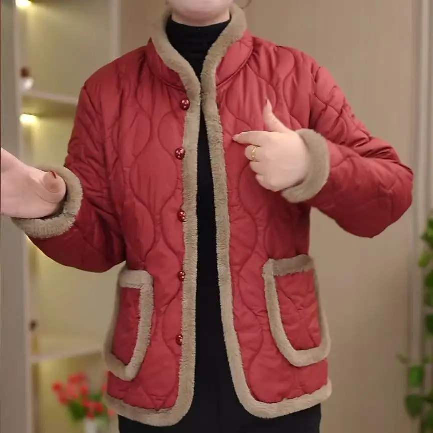 Faionable ort Cotton Jaet Donna Thiened Fce Foderato Autunno Inverno Cappotto Sli Mamma Vestiti Abbigliamento da donna di mezza età