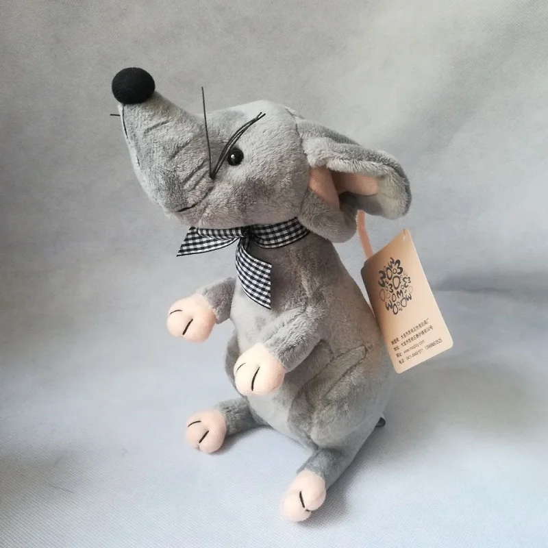 Urocza pluszowa myszka 28 cm szara szczurka miękka lalka zabawka dla dzieci śmieszny prezent B0623