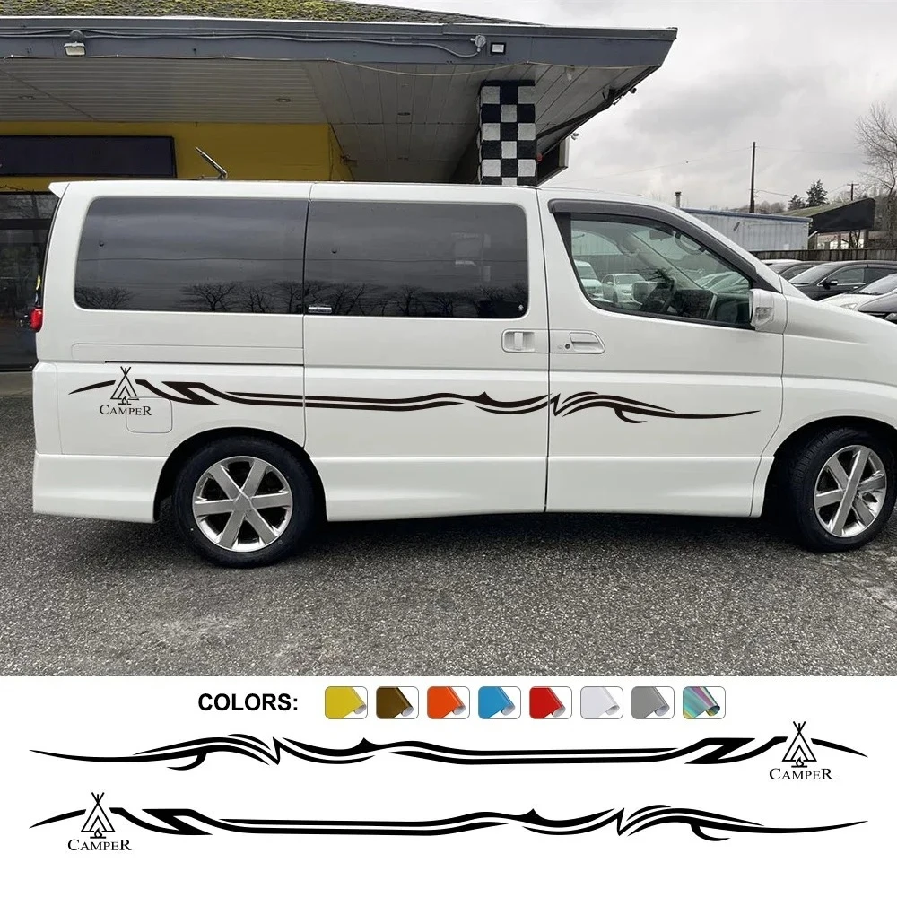 Car Door Side Stickers For Nissan Elgrand E50 E51 E52 2.5 3.5 Parts Camper Van Minivan Graphics Tuning Accessories Vinyl Decals