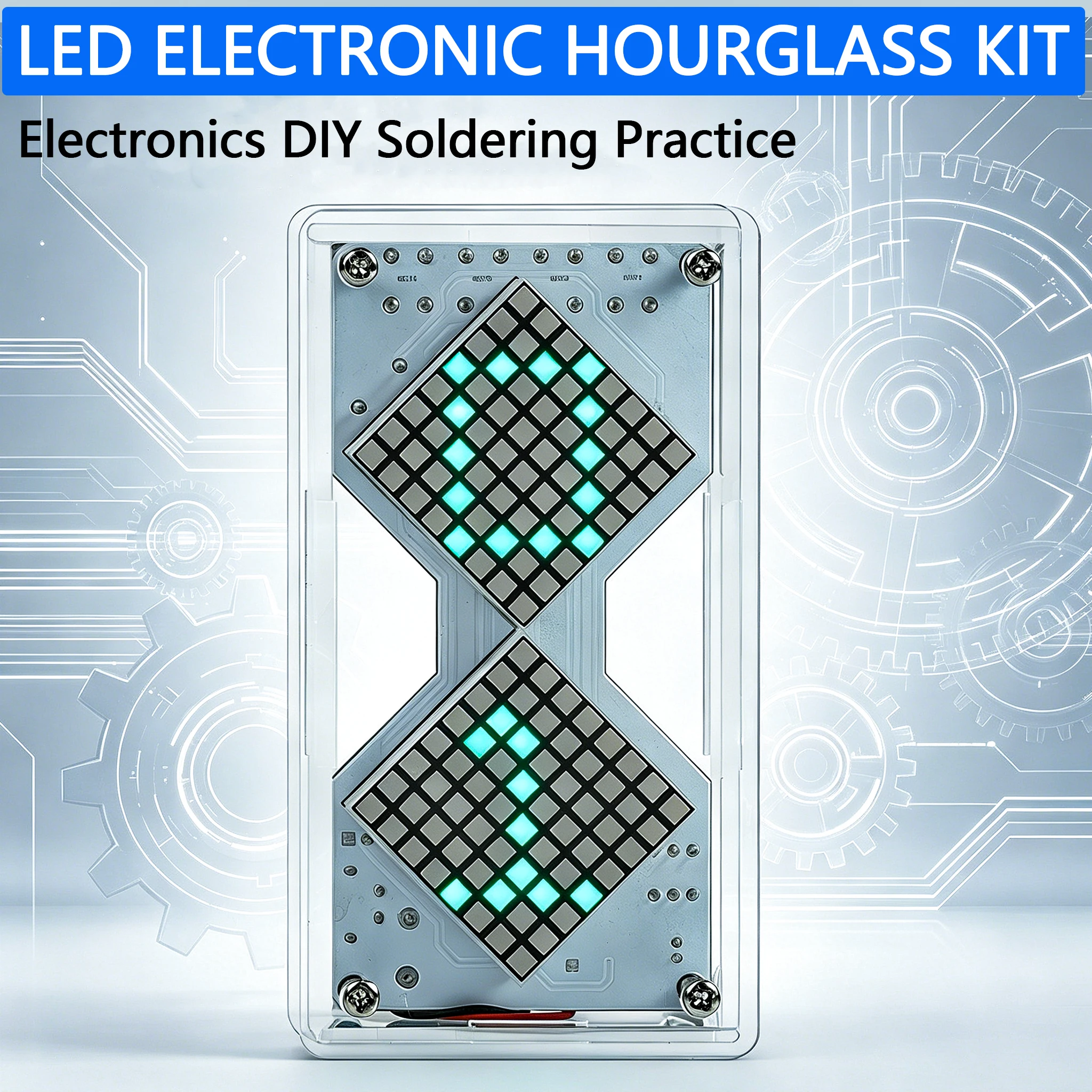 LED Dot Matrix Electronic Hourglass Circuit with Gravity Sensor – DIY Soldering Practice Kit TJ-56-706