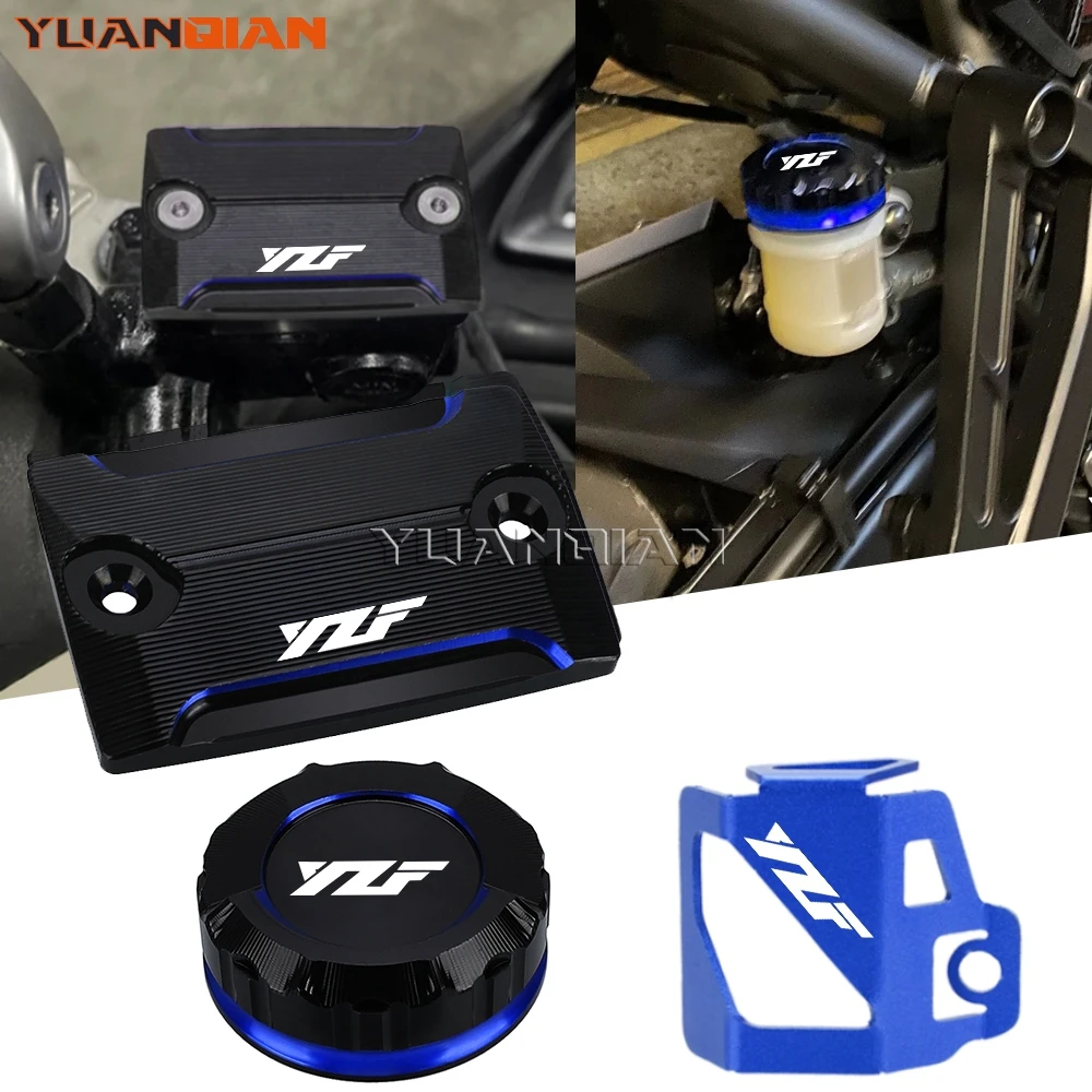 For Yamaha YZF R1 YZFR6 YZF R3 R6 R7 R9 R1 R25 R125 Motorcycle Accessories Front Rear Brake Fluid Reservoir Cover Engine Oil Cap