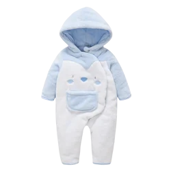 Kavkas Winter Baby Boy Rompers Cartoon Print Newborn Thicken Cotton Clothes Long Sleeve Premature Baby Overalls