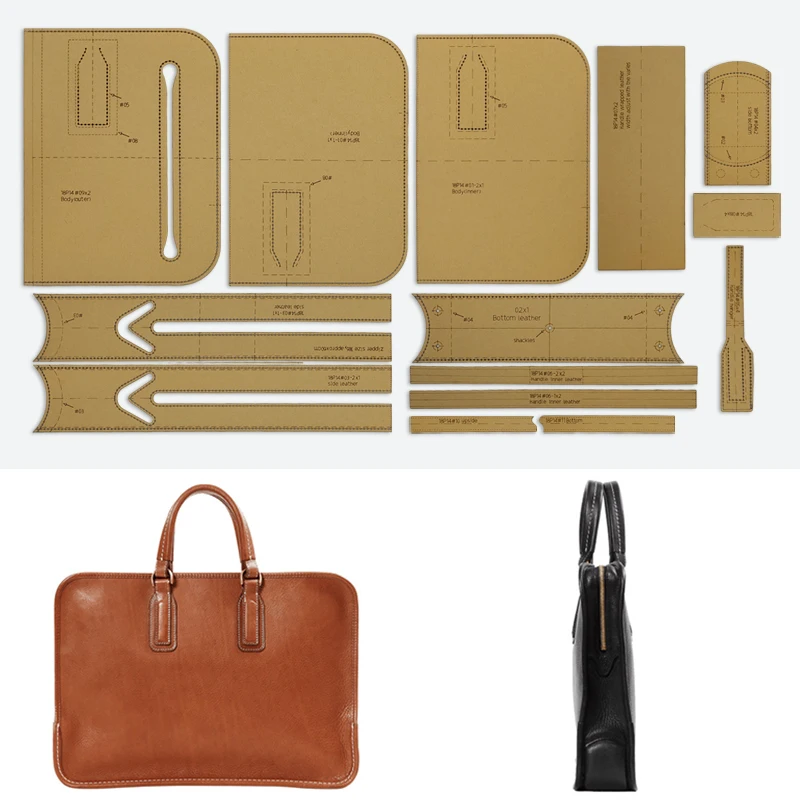 YOMDID 14PCS handgemachte Leder Werkzeuge Handtasche Kraftpapier Vorlage DIY Aktentasche machen Leder Platte Form Leathercraft Zubehör