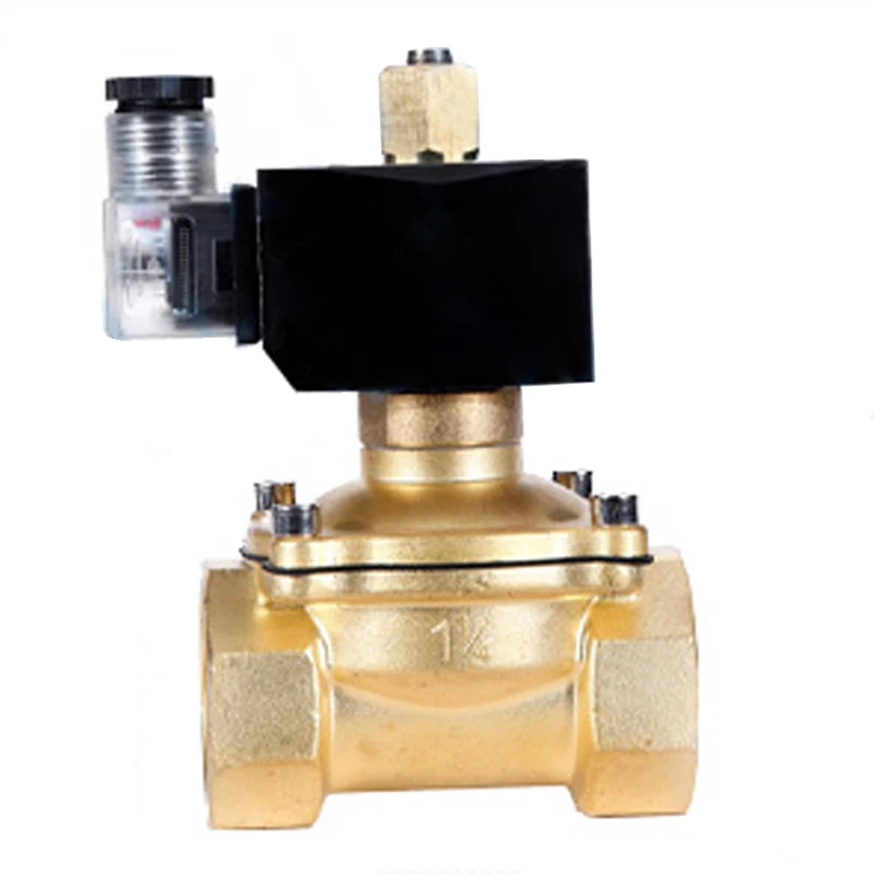 

1-1/4'' IP65 Waterproof Brass Solenoid Valve Normally Open 24V 12V 220V 110V Water/Gas Solenoid Valves For Humid Environment