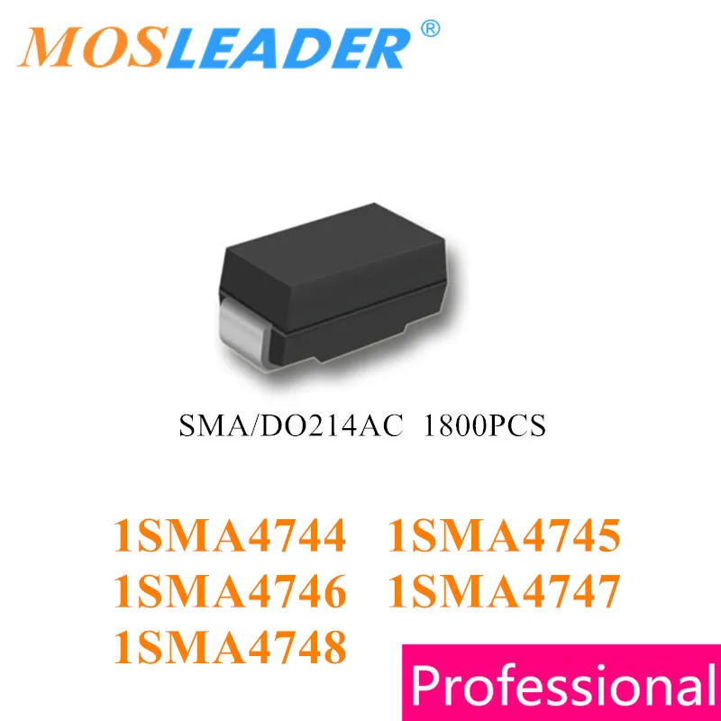 Mosleader 1800PCS SMA DO214AC 1SMA4744 1SMA4745 1SMA4746 1SMA4747 1SMA4748 1SMA4744A 1SMA4745A 1SMA4746A 1SMA4747A 1SMA4748A