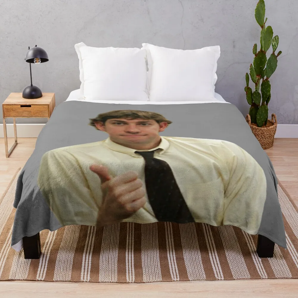 Jim halpert Thumbs Up Throw Blanket Beautiful Blankets anime