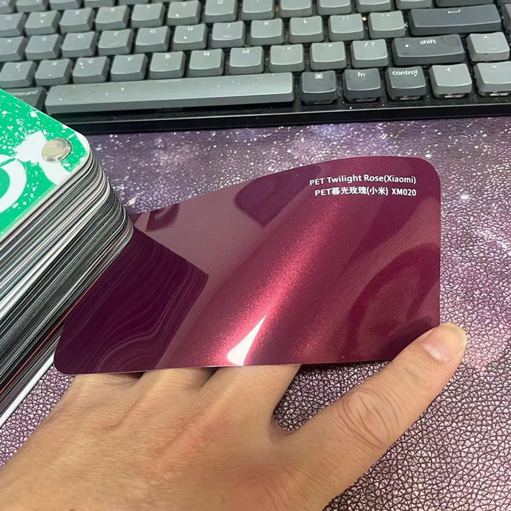 Twilight Rose Red PET Car Wrap Film - Bubble Free Fade Resistant Automotive Color Change Film for Vehicle Body Decoration