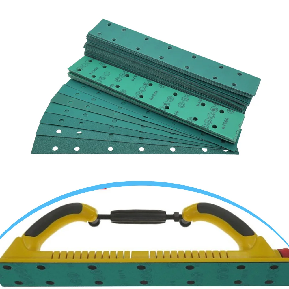 10Pcs Sanding Paper Sanding Sheet 70*420mm 800 Grit Film 14-hole Flocking Sandpaper For Car Grinding Polishing Accessories