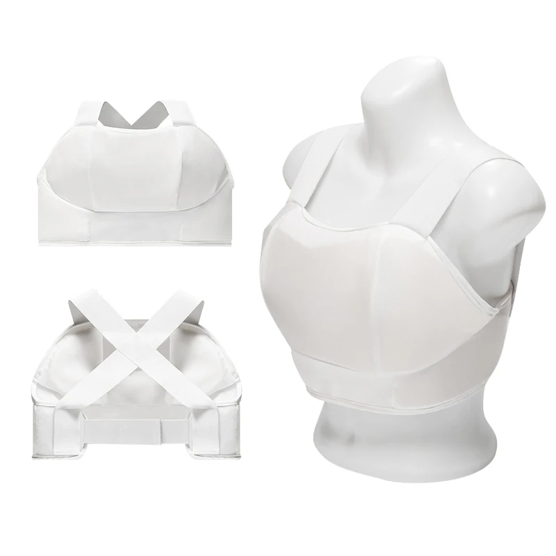 Women‘s Karate Chest Guard Adjustable Female Breast Protector with Thickened Padding for Martial Arts Sparring Training