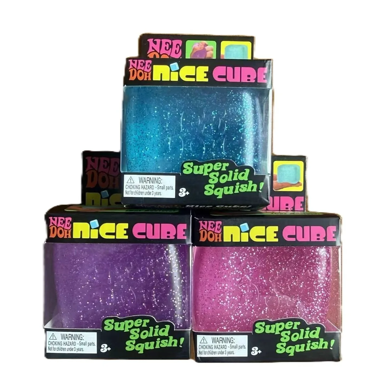 Schylling Nee Doh Glitter Cube Sensory Squeeze Blind Box Toy Stress Relief for Kids Adults view 3