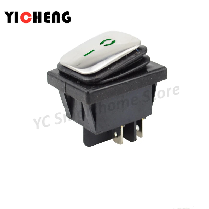 KCD4 سطح من الفولاذ المقاوم للصدأ DPST مع مفتاح مقاوم للماء خفيف عالي الطاقة عالي التيار الروك 4 أقدام أحمر أصفر أزرق 12 فولت-24 فولت 220 فولت #4