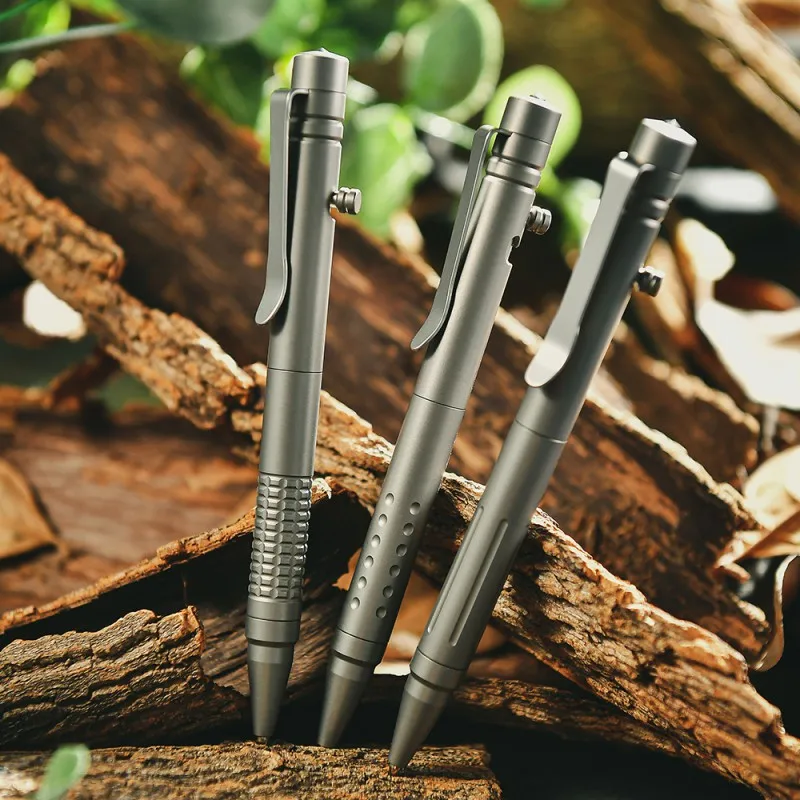 Titanium Alloy Pen with Box Gift for Men Women Multifunctional Window Breaker Outdoor EDC Tools Business Signature Writing Pen