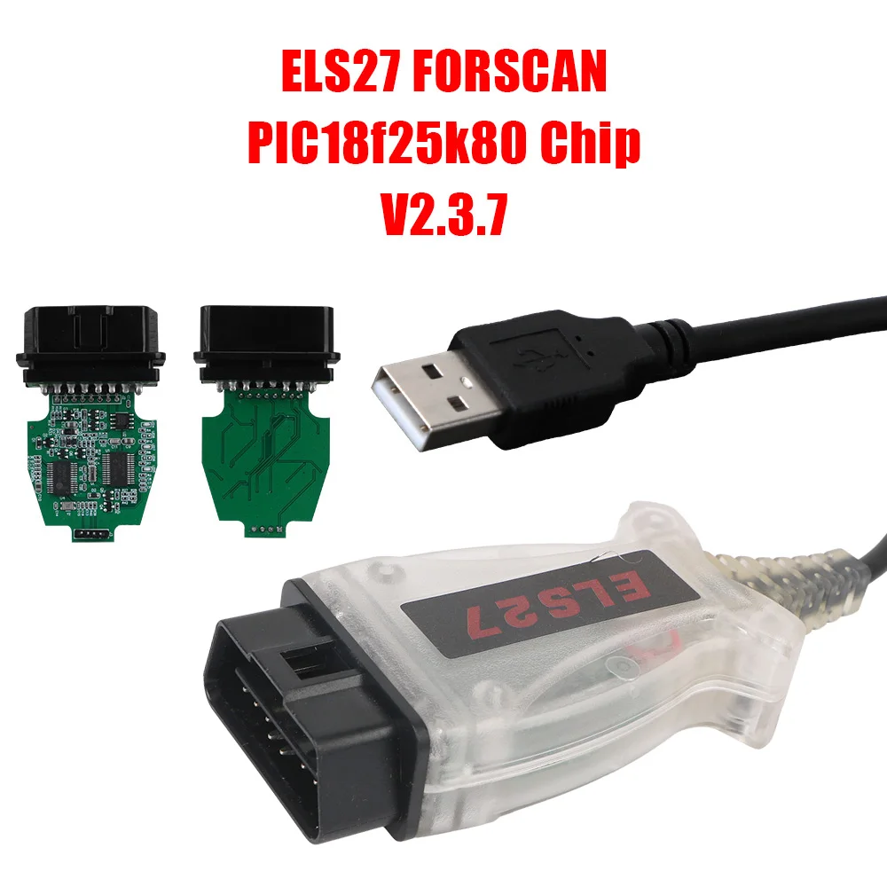 

Car Diagnostic Tool Green PCB PIC18f25k80 Chip ELS27 Forscan V2.3.7 For Mazda Multi-Language Works ELM327&J2534 Pss-Thru