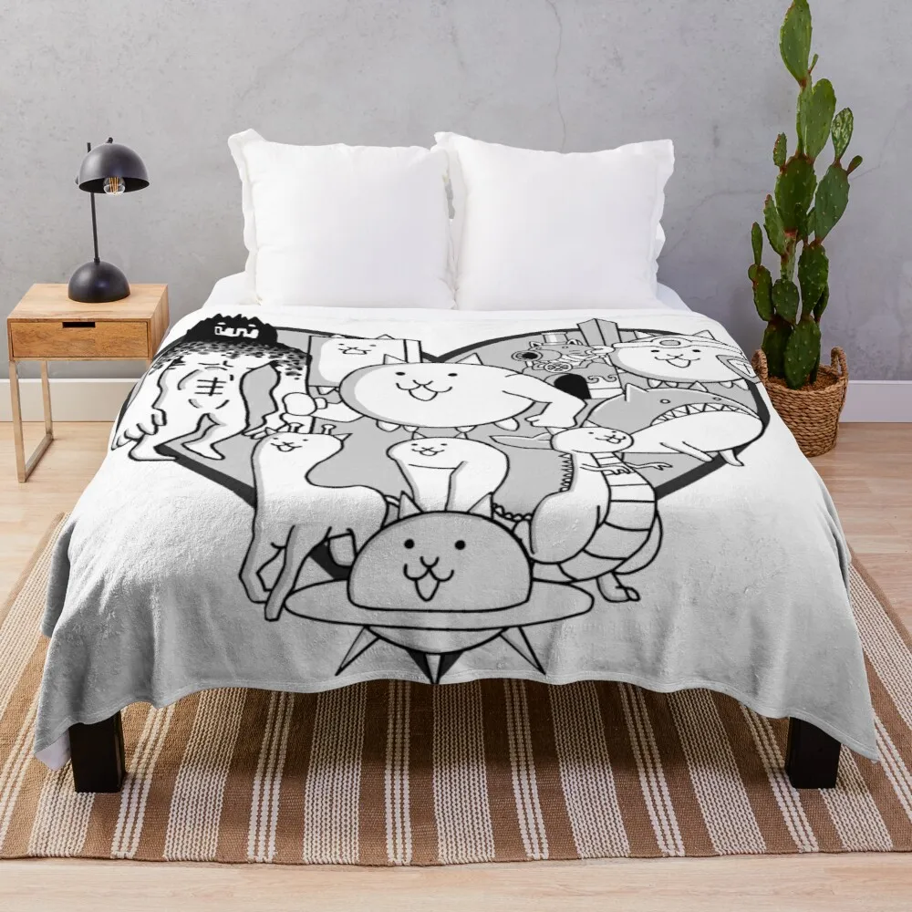 

Battle Cats Evolved Cats Mural Throw Blanket softest blanket microfiber fabric king flannel blanket