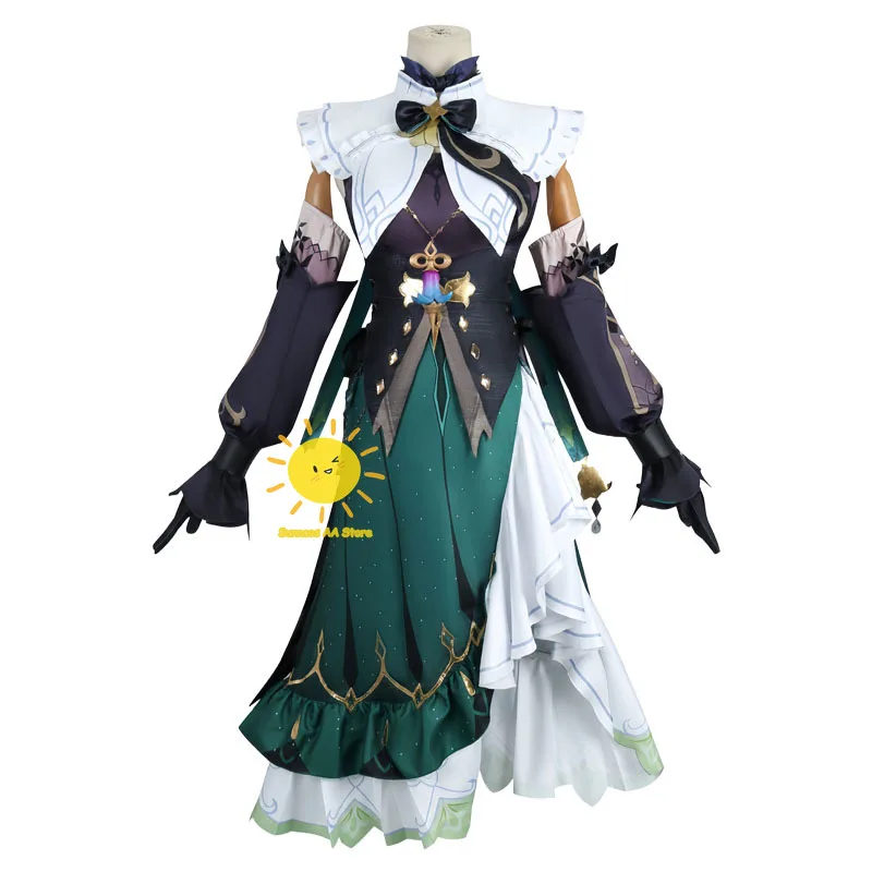 Game Emilie Cosplay Costumes Genshin Impact Cosplay Green Dress Galsses Gloves Hat Emilie Suits Wig Halloween Carnival Cos Women