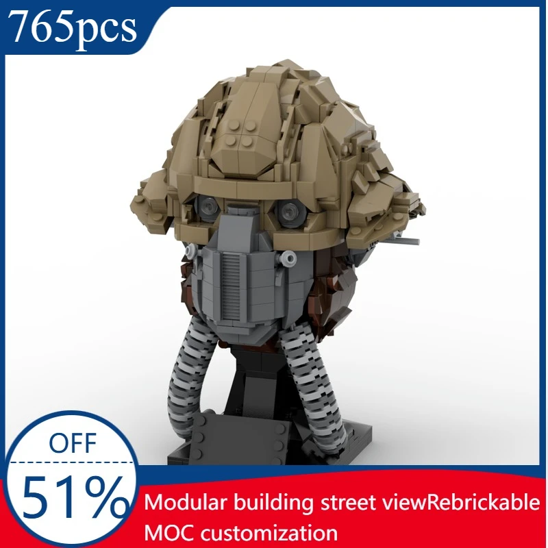 

НОВЫЙ 765 шт. знаменитый звездный боевой фильм MOC Benthic с двумя трубками, модель шлема, творческие идеи «сделай сам», детская игрушка в сборе, головоломка, подарок на день рождения