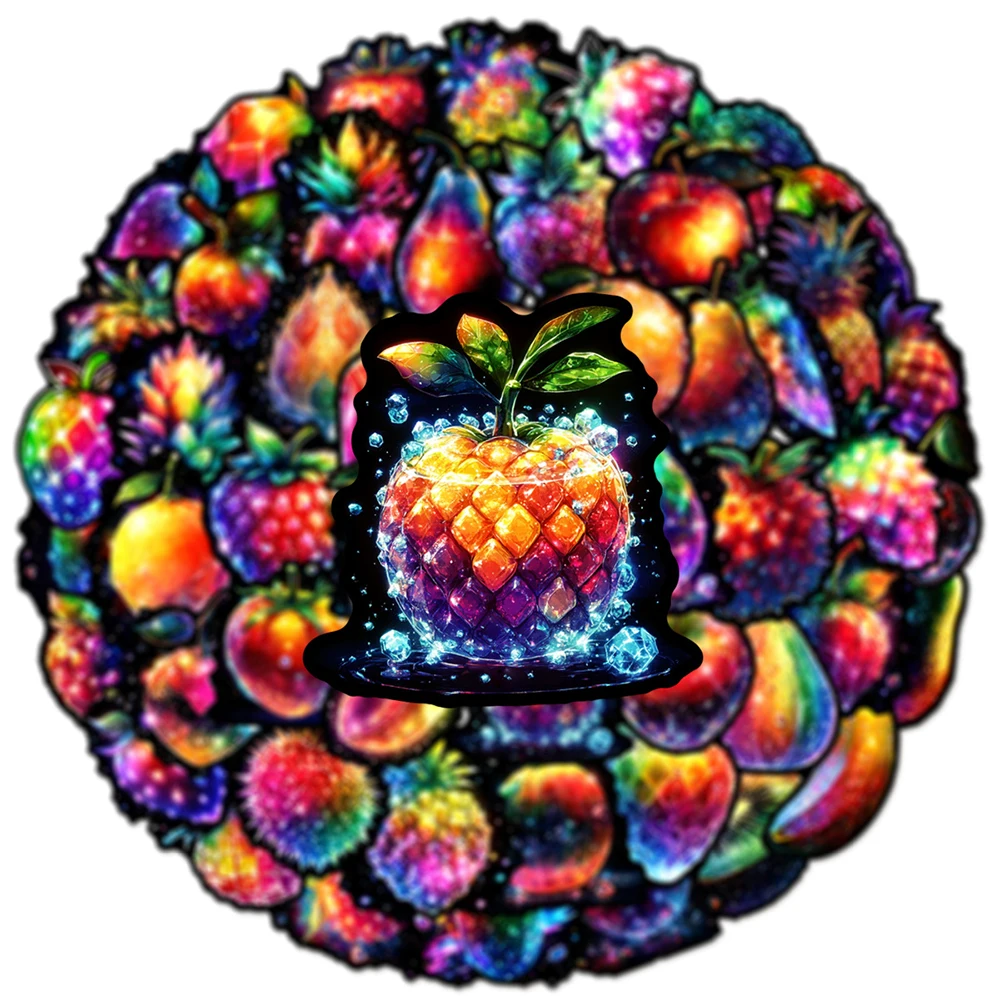 

10/30/50pcs Aesthetic Rainbow Crystal Fruit Stickers Cartoon Graffiti Decals Suitcase Notebook Scrapbook Cute Waterproof Sticker