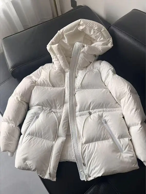 2026 Winter New Women's Down Jacket Windproof and Warm White Duck Down Jacket
