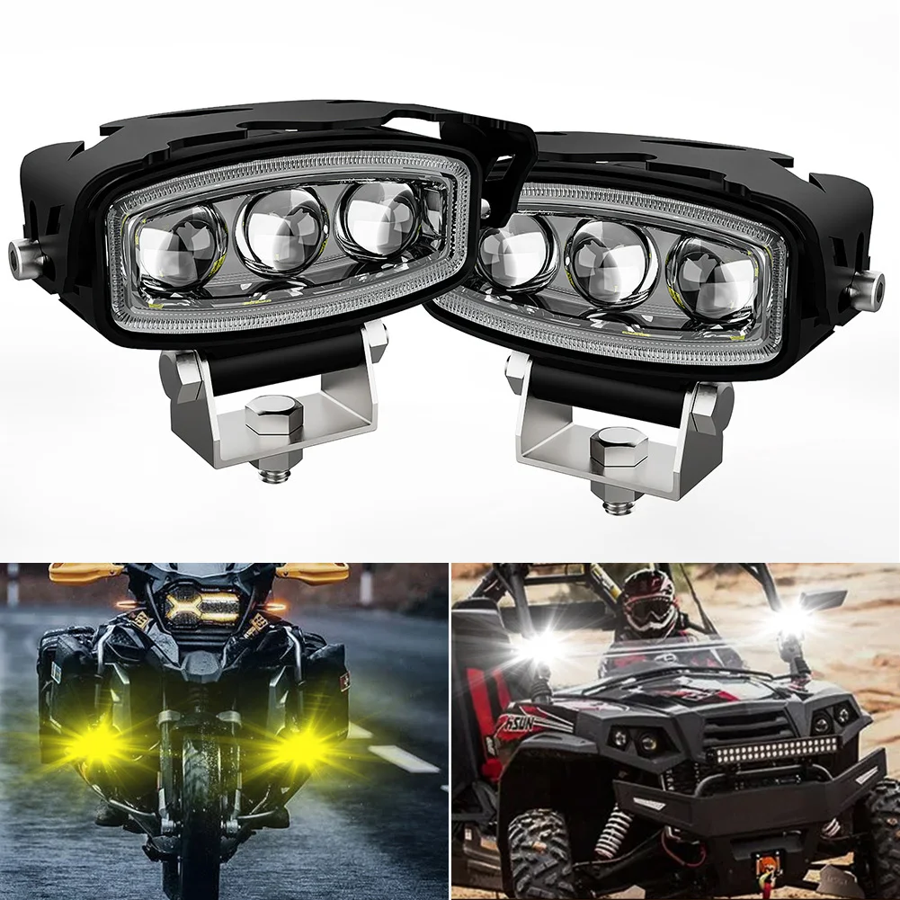 

100W New Motorcycle 6-mode Spotlight 6000K 3000K 18 LED Off-road Driving Light Devil's Eye 20000LM Truck ATV 4x4 Work Light