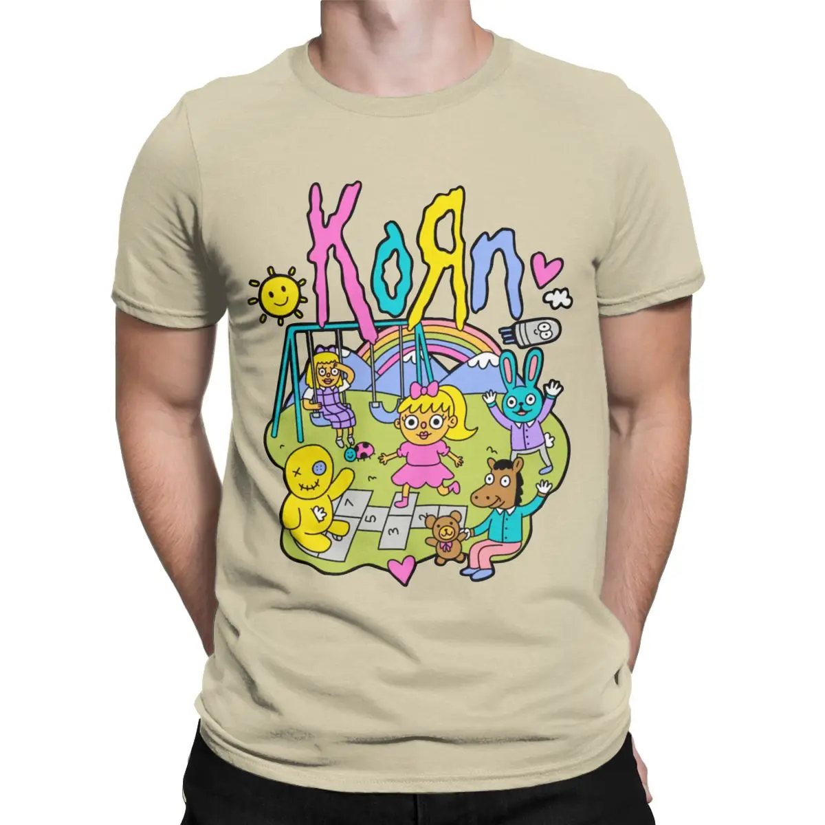 Korn Issues Rock Band Men's T Shirt Amazing Tees Short Sleeve Round Neck T-Shirts Cotton Plus Size Clothing