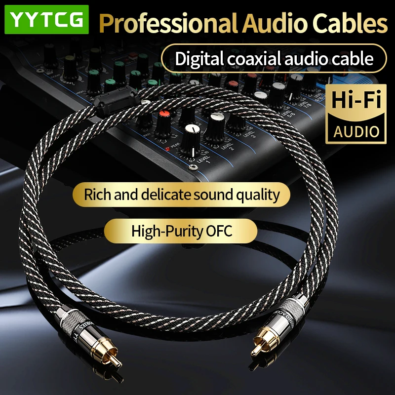 YYTCG HiFi RCA Coaxial Audio Cable Hi-End Rca to Rca Male SPDlF Digital Coaxial cable for DvD Projector TV Speaker Amplifier
