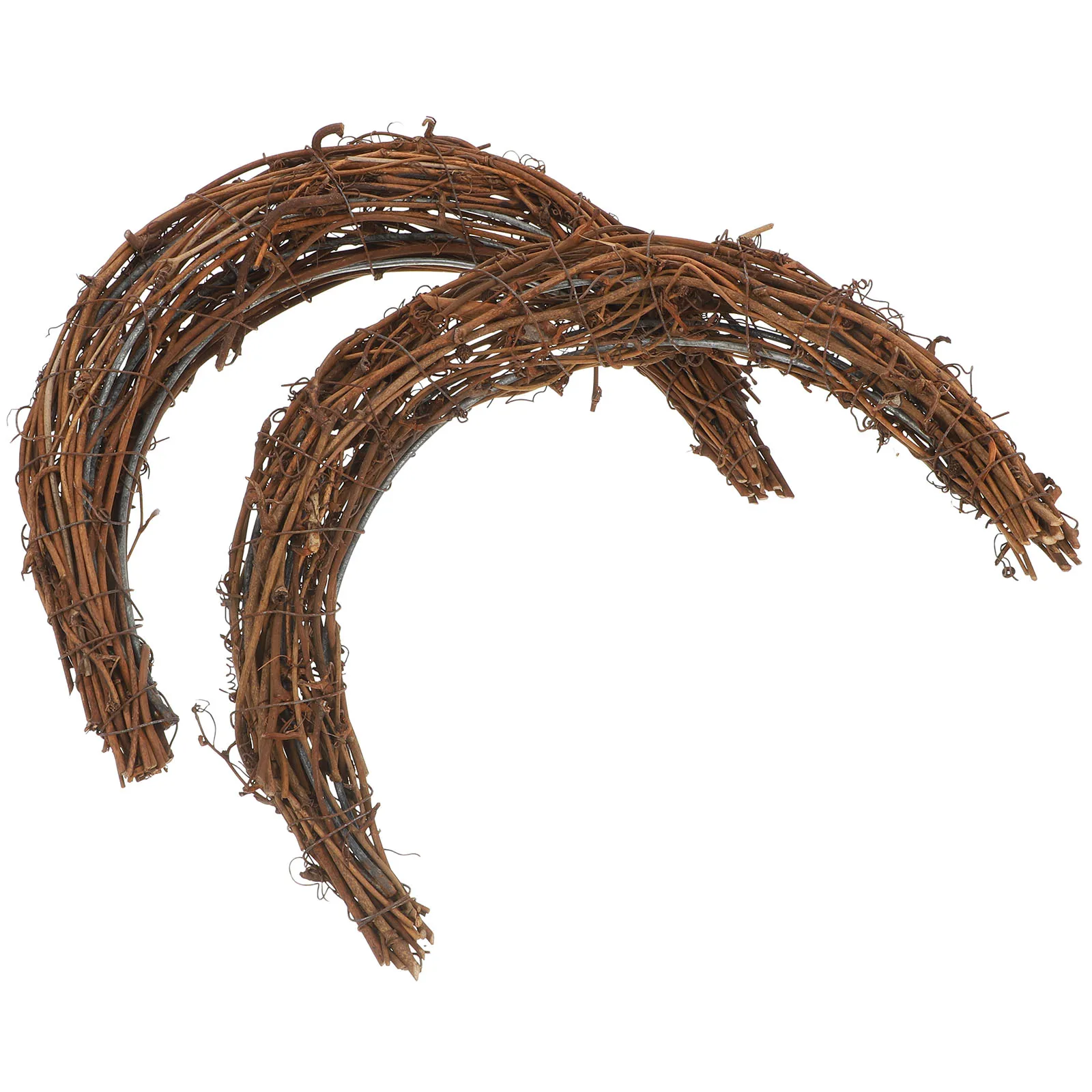 2 Pcs Rattan Garland Vine Wreath Forms Crafting Wreaths Small Crafts Home Decor Vines Moon Branch