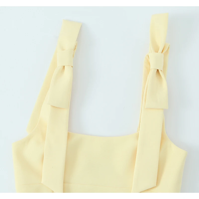MUJER White Bow Crop Top Woman Sexy Backless Bustier Tops for Women Summer Camisole Sleeveless Tops Women Strap Short Tops Woman image 5