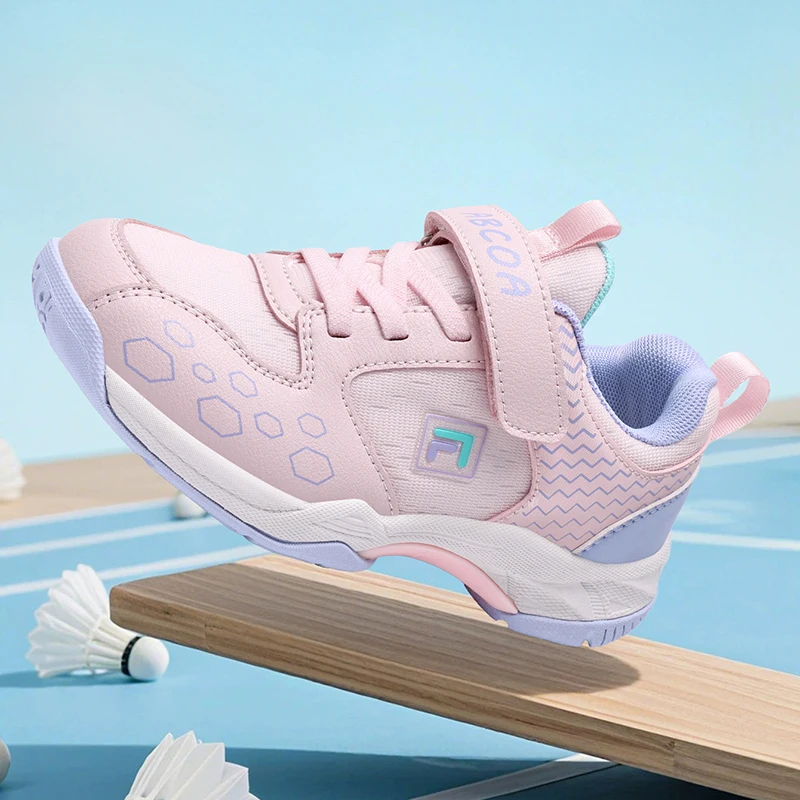 Scarpe da badminton, scarpe da tennis leggere per bambini, scarpe da allenamento antiscivolo per bambini di taglia media e grande, taglie 31-39