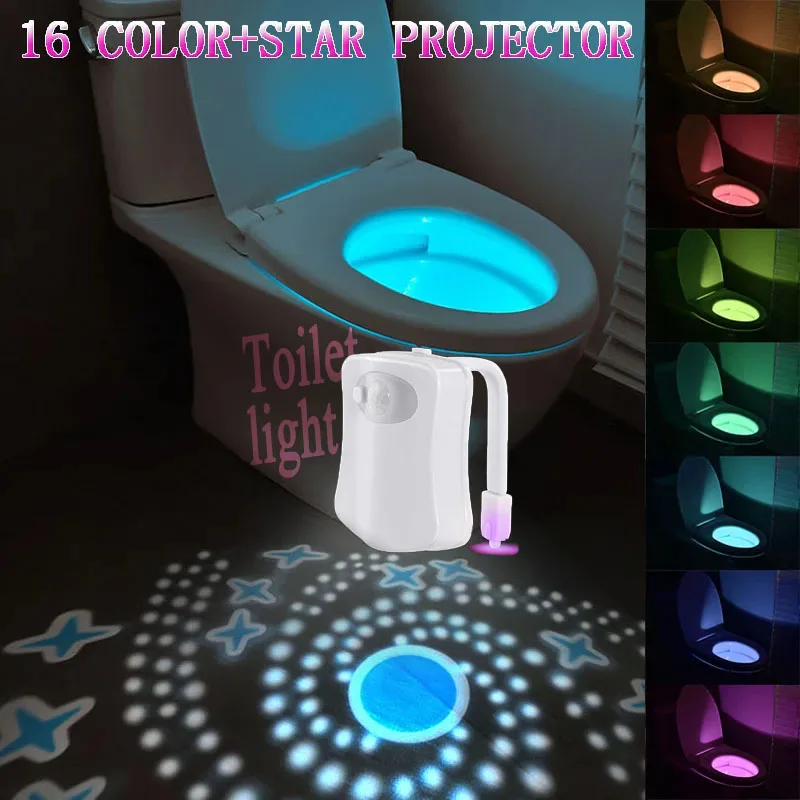 Smart Motion Sensor Toilet Seat Night Light 16 Colors Waterproof Backlight For bathroom Toilet Bowl LED Lamp WC Light