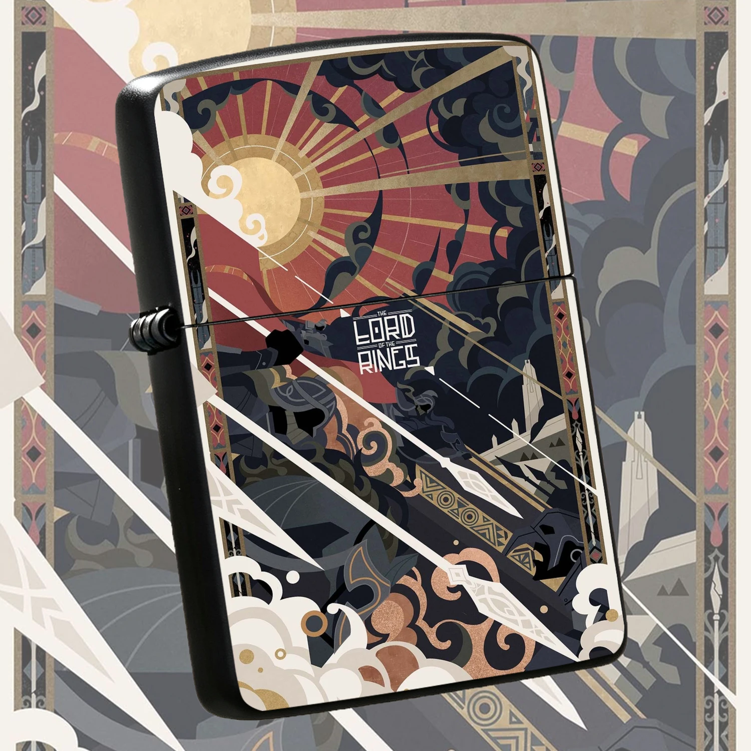 Stylish Themed Lighter with Artistic LOTR Classic Scene Printed Cover, Anti-slip Durable Coated Body, Collectible Souvenir Lighter for Middle-earth Fans, Normal Fuel Compatible, Ideal for Daily Use Gifting and PERSONAL Display A Fun and H