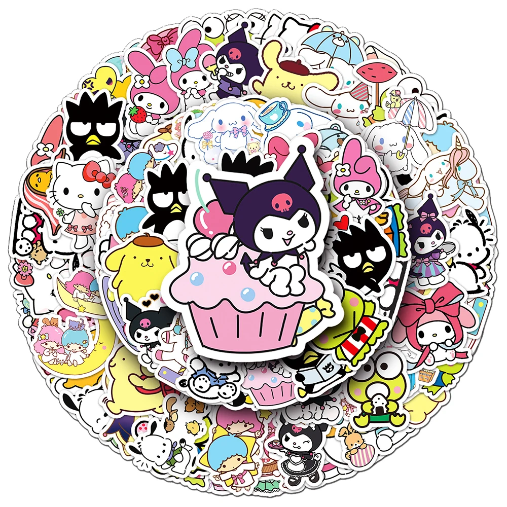 10/30/50/100 Stück Mix Sanrio Anime Cartoon Aufkleber Kawaii Cinnamoroll Keroppi Kuromi Aufkleber Wasserdicht Graffiti Koffer Laptop