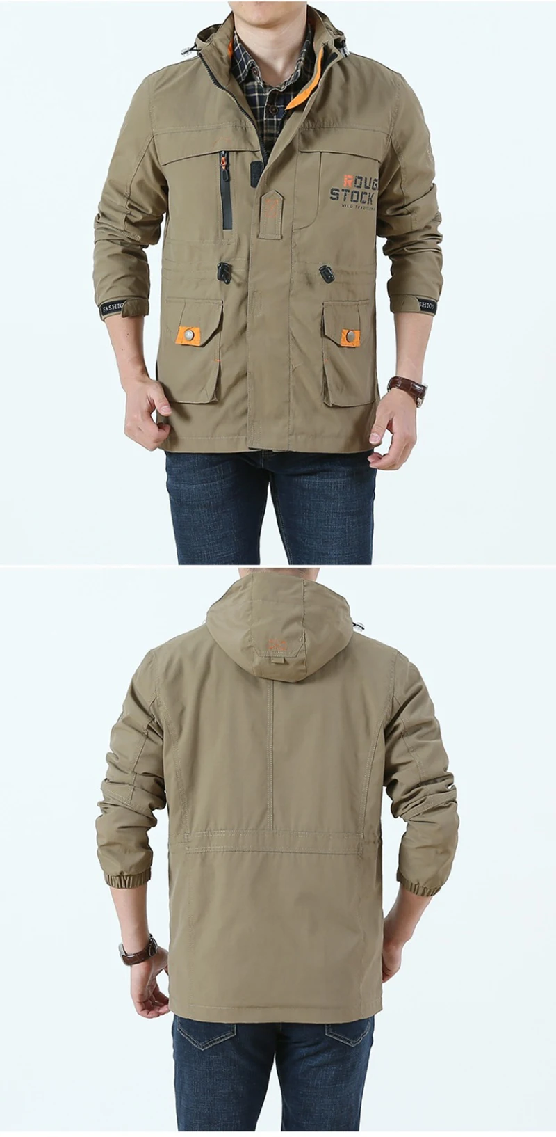 2024 Business Casual Jacken Herren Sportmantel Frühling Winddichte Kapuzenjacken Schnelltrocknende Leichte Outdoor-Kletterjacken – Detail 7