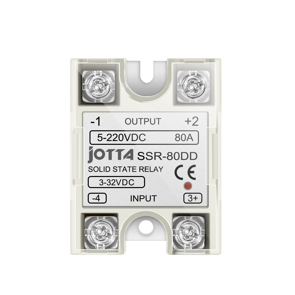SSR-80DD DC Control DC SSR White Shell Singe Phase Solid State Relay 80A Input 3-32VDC Output 5~220VDC