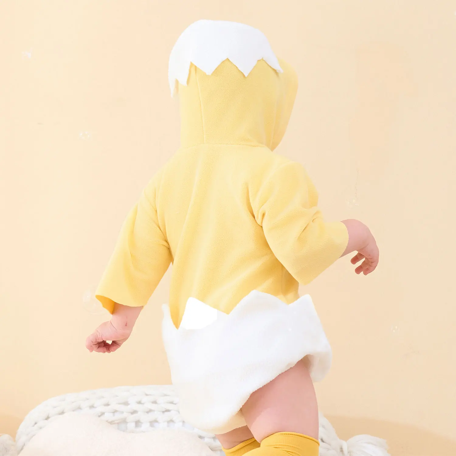 Umorden 0-24M Baby Jongens Meisjes Pasgeboren Uitkomen Kuiken Kostuum Kleine Kip van Shell Romper Romper Hoodie Half mouw Pasen